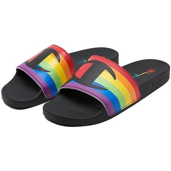 Champion Men's IPO Pride Slide Sandal Size 13 Black LBGTQ+ Community Support NEW - Picture 6 of 6
